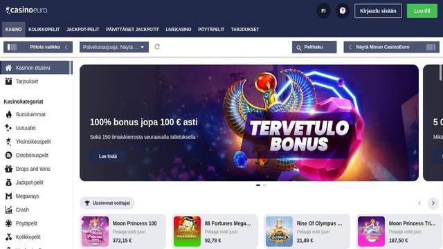 CasinoEuro casino screenshot